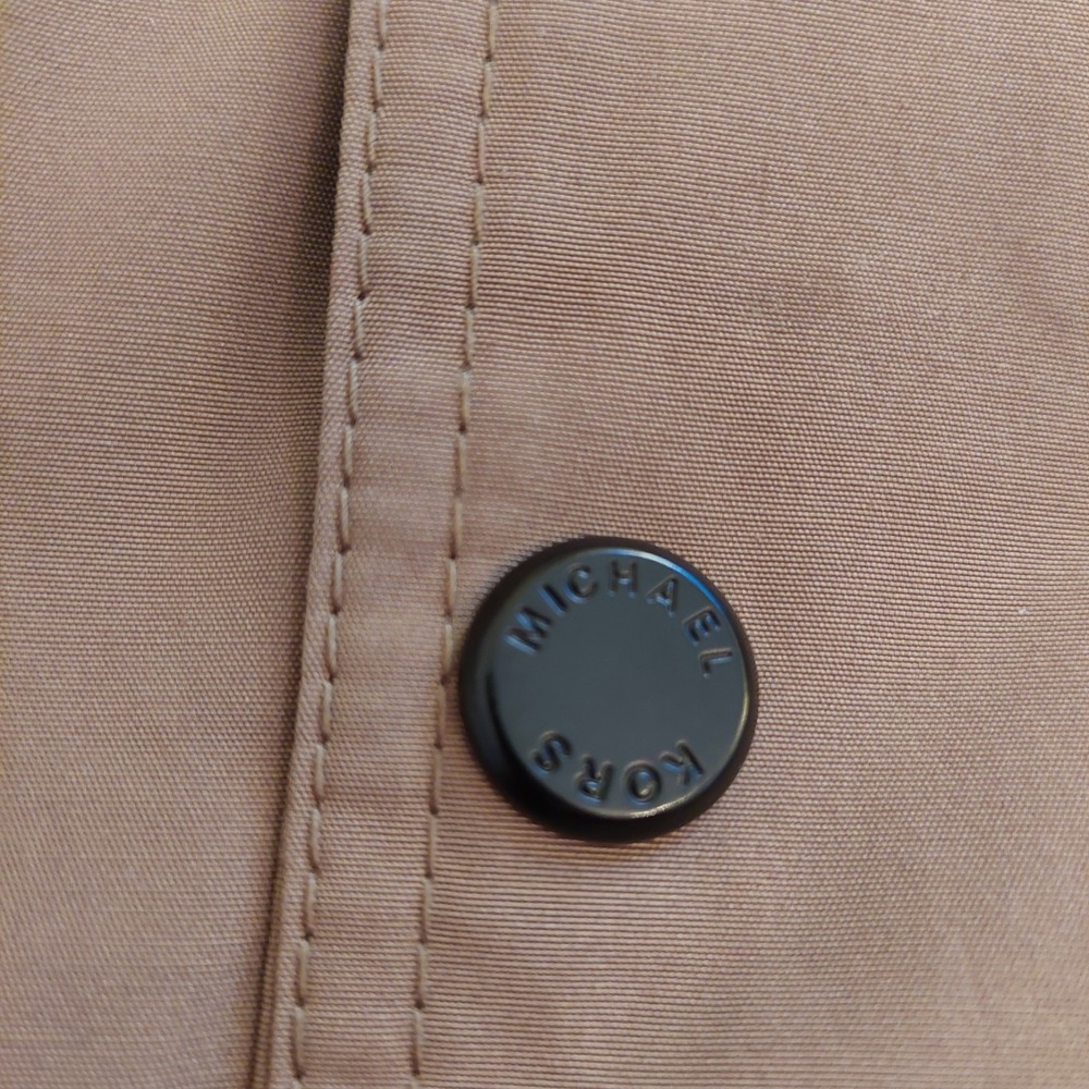 Michael Kors Men's Heavyweight Hooded Bib Snorkel Parka Coat Beige Sz Large $375 - Picture 10 of 16